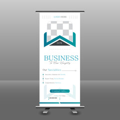 Professional Unique Corporate Roll Up Banner design for business events, presentations and for marketing in print ready