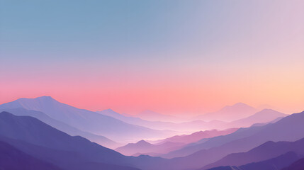 Fototapeta premium Calming Mountain Scenery at Sunset A Scenic Wallpaper Providing Natural Aesthetics with Layers of Mountain and Soft Color Palettes for Relaxation