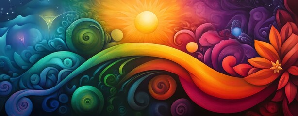 Vibrant abstract design showcasing colors and shapes to evoke emotion and creativity.