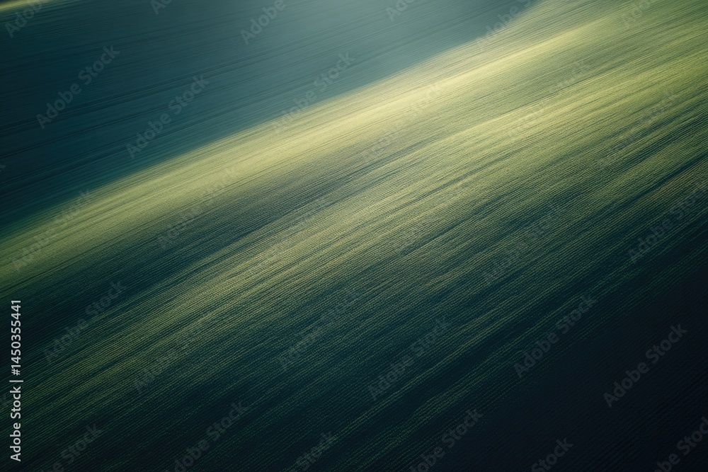 Poster aerial view of abstract field pattern with minimalist design and green hues showcasing nature geomet