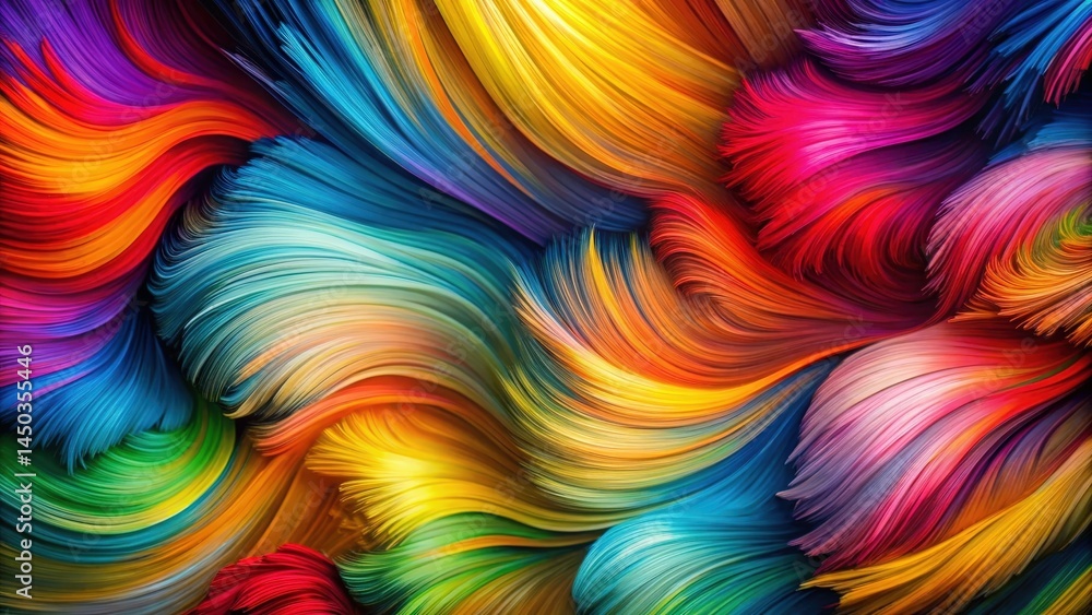 Poster a swirling abstract design of colorful brush strokes, creating a mesmerizing and vibrant visual expe