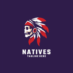 Skull Indian Logo Template