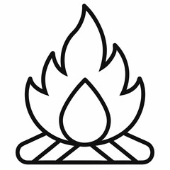 Bonfire outline icon on white background
