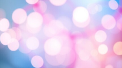 Fototapeta premium Soft pastel bokeh background with blurred circles in pink, blue, and white hues