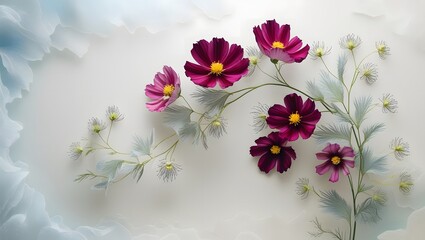 Atmospheric floral painting emphasizing soft petal textures and gentle color transitions