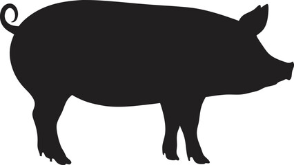 Pig Silhouette PNG Transparent Background
