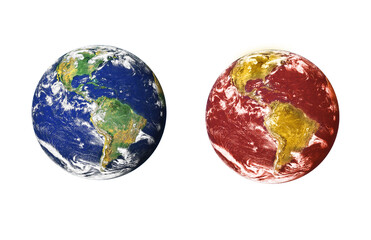 planet earth isolated on  white background. Clipping path. Elements of this image furnished by NASA