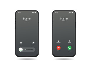 SmartPhone Call Screen Concept UI. Incoming Call Screen Template. Smartphone. Android. Phone. UI. UX.	
