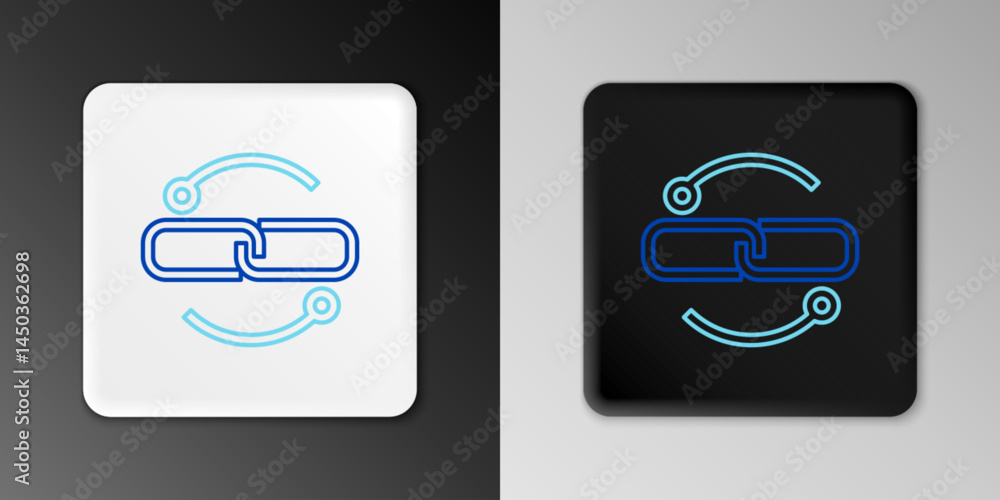 Poster line chain link line icon isolated on grey background. link single. colorful outline concept. vector