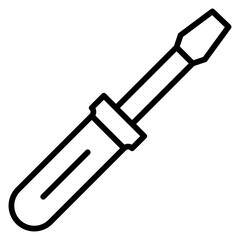 Screwdriver Outline Icon for Repair and Construction Services Projects
