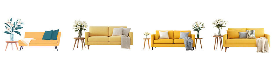 Modern living room design with stylish furniture and decor