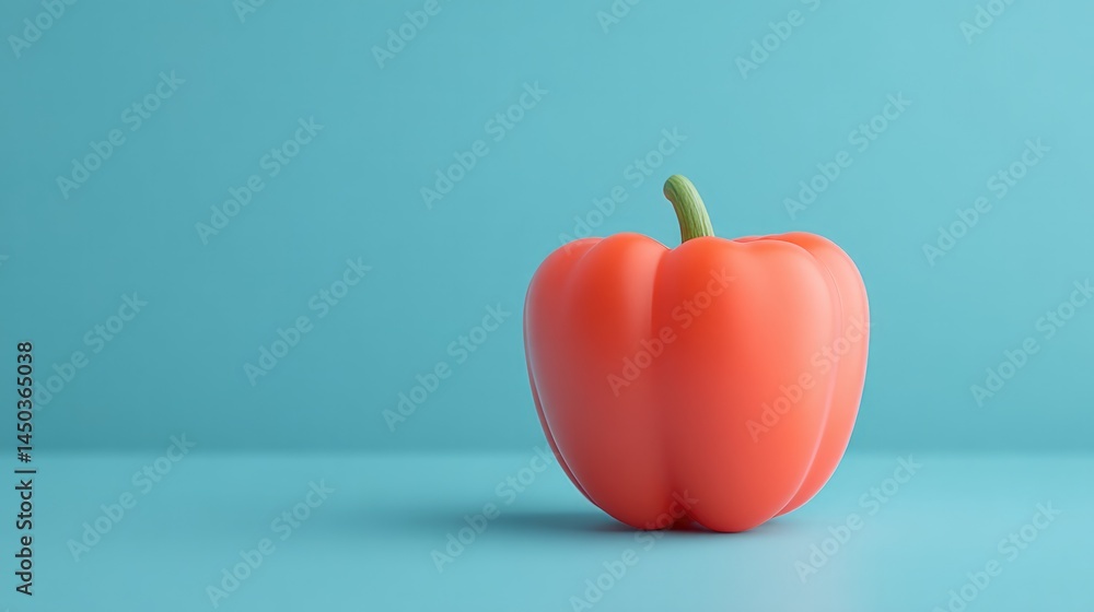 Poster capture single vibrant vegetable in focus placed on smooth solid color background that emphasizes mi