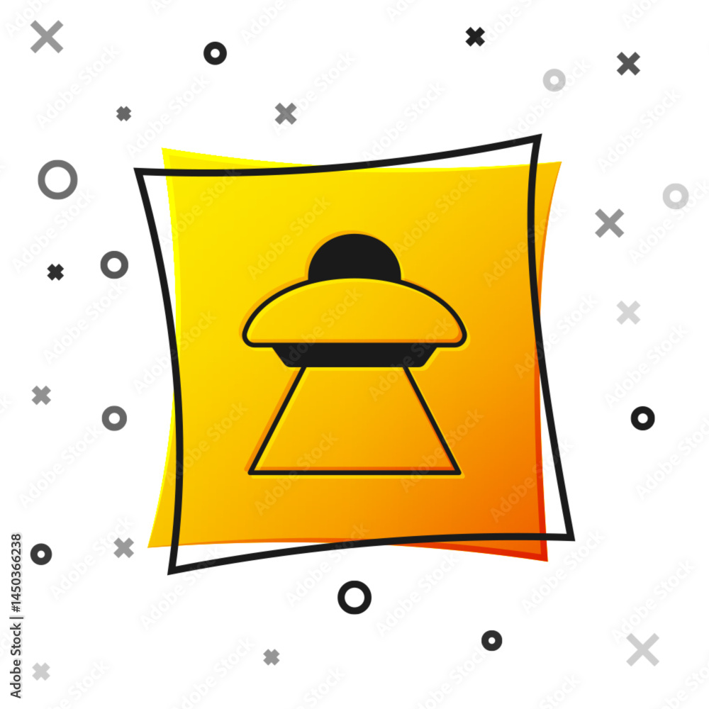 Poster black ufo flying spaceship icon isolated on white background. flying saucer. alien space ship. futur