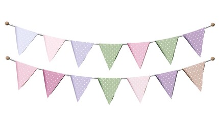 Fototapeta premium Decorative Bunting with Polka Dots in Pastel Colors for Parties, Celebrations, and Events