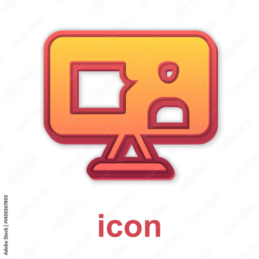 Poster gold e-learning of different foreign languages icon isolated on white background. vector