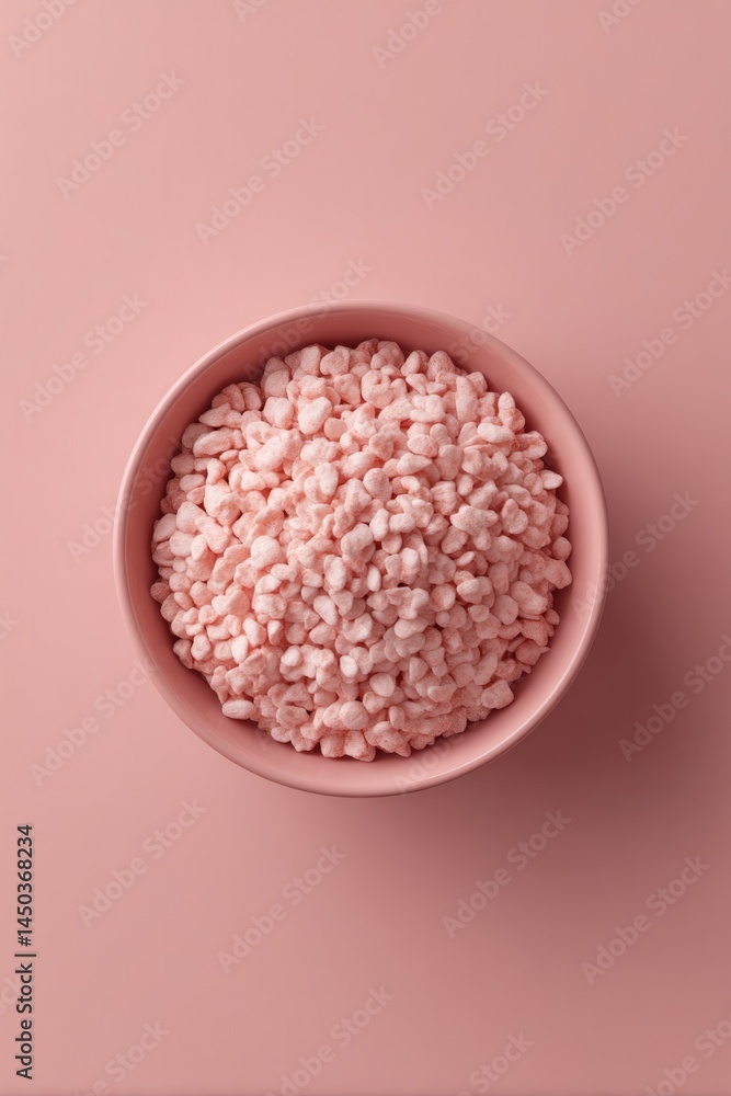 Poster capture essence of minimalist food art with top-down view emphasizing product against clean solid co