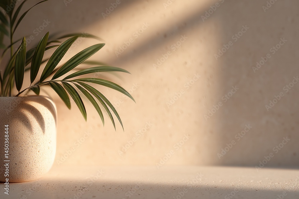 Poster capture interplay of natural light against simple textured backdrop utilizing clean angles