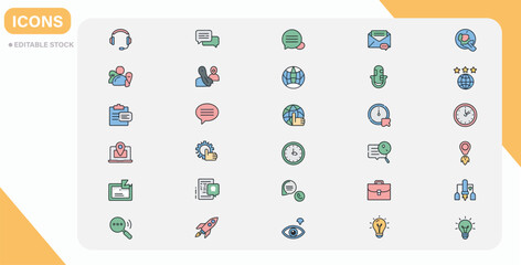 customers services icon and symbols set