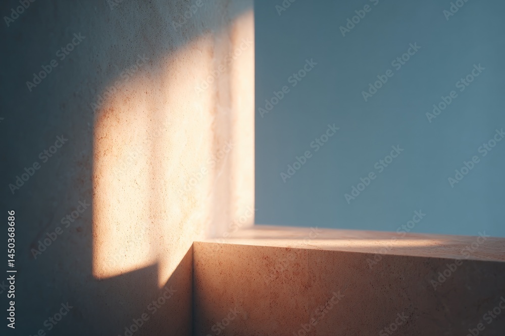 Poster capture interplay of natural light against simple textured backdrop utilizing clean angles