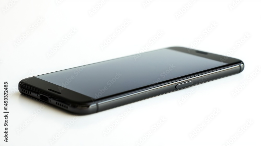 Poster modern black border smartphone display with rounded edges on white background