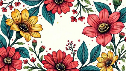 Intricate line art floral pattern, ideal for stylish flyers , line art, graphic design, floral illustration