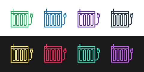 Grunge Heating radiator icon isolated on white background. Monochrome vintage drawing. Vector