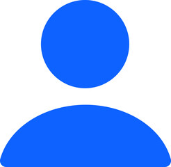 profile blue simple vector icon
