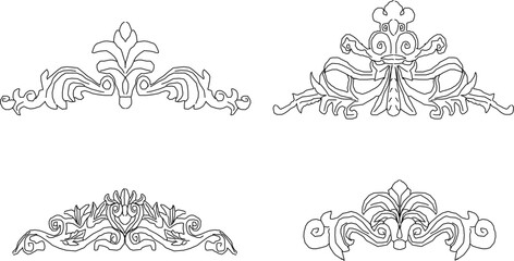sketch vector illustration silhouette design decorative ornament floral decoration classic vintage