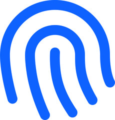 finger print blue simple vector icon