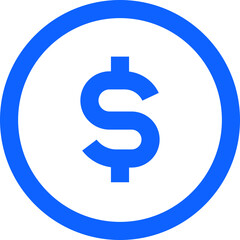 dollor blue simple vector icon