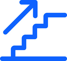 stair up blue simple vector icon