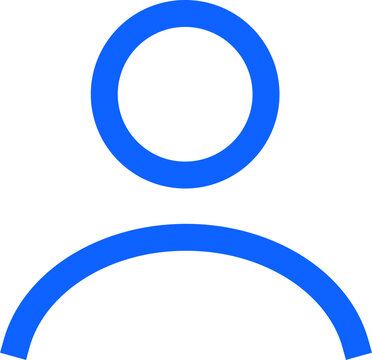 avartar blue simple vector icon