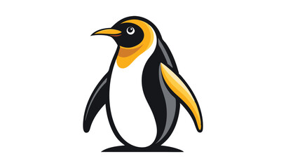 Fototapeta premium Isolated emperor penguin, a cold Antarctic bird on white snow