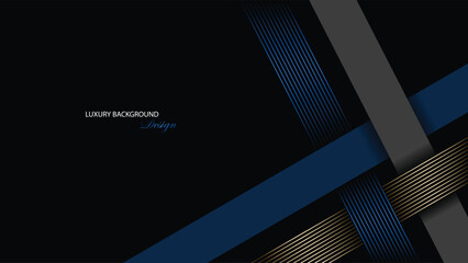 Obraz premium Blue Modern background vector design. Navy blue background with shape and line variation. Elegant background.