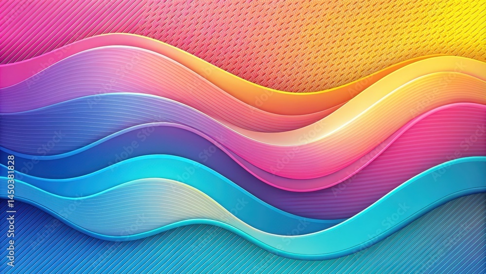Poster abstract wavy design with vibrant hues and textured background