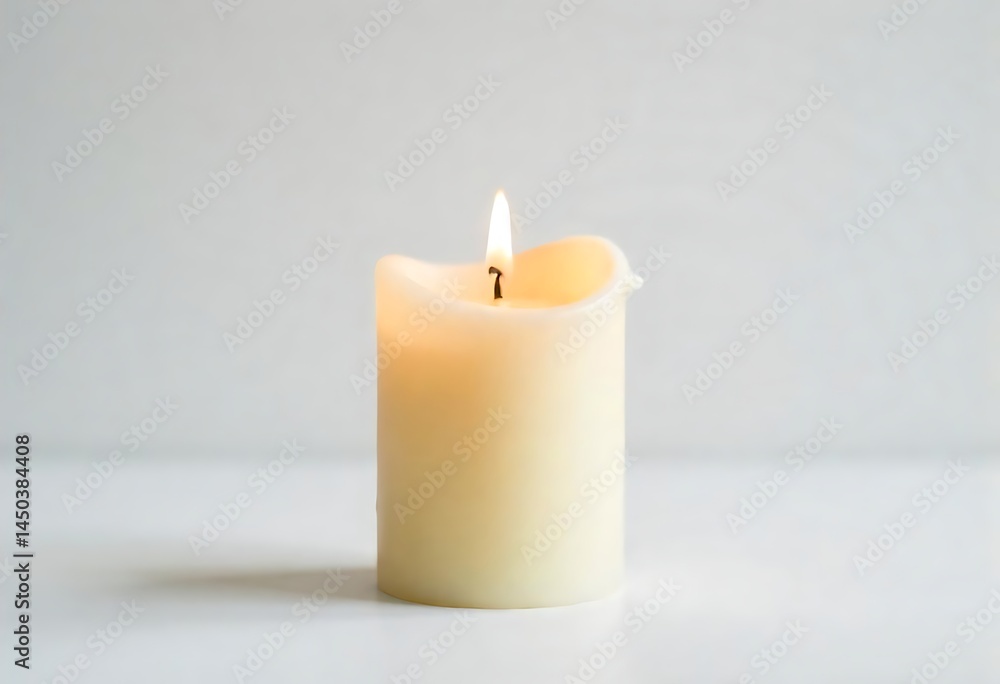 Aufkleber generative ai a softly glowing candle illuminates a serene and minimalist setting