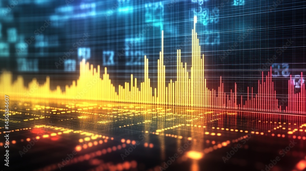 Poster abstract financial data visualization background