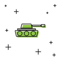 Black Military tank icon isolated on white background. Vector