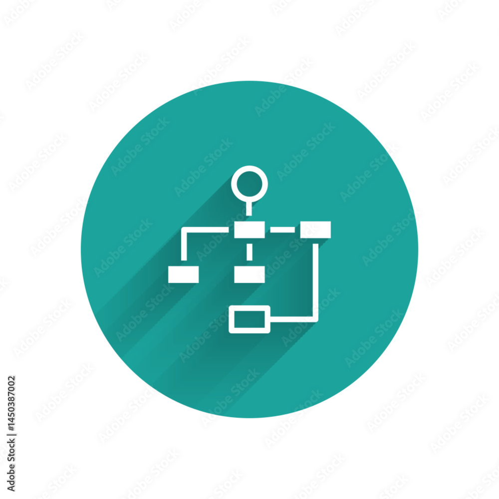 Poster white business hierarchy organogram chart infographics icon isolated with long shadow background. co