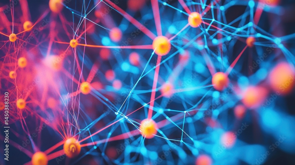 Poster abstract network with interconnected nodes