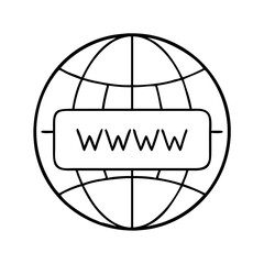 domain name www icon, domain name www line art - simple line art of domain name www, perfect for domain name www logos and icons