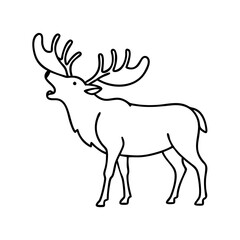 elk bugling icon, elk bugling line art - simple line art of elk bugling, perfect for elk bugling logos and icons