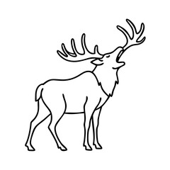 elk bugling icon, elk bugling line art - simple line art of elk bugling, perfect for elk bugling logos and icons