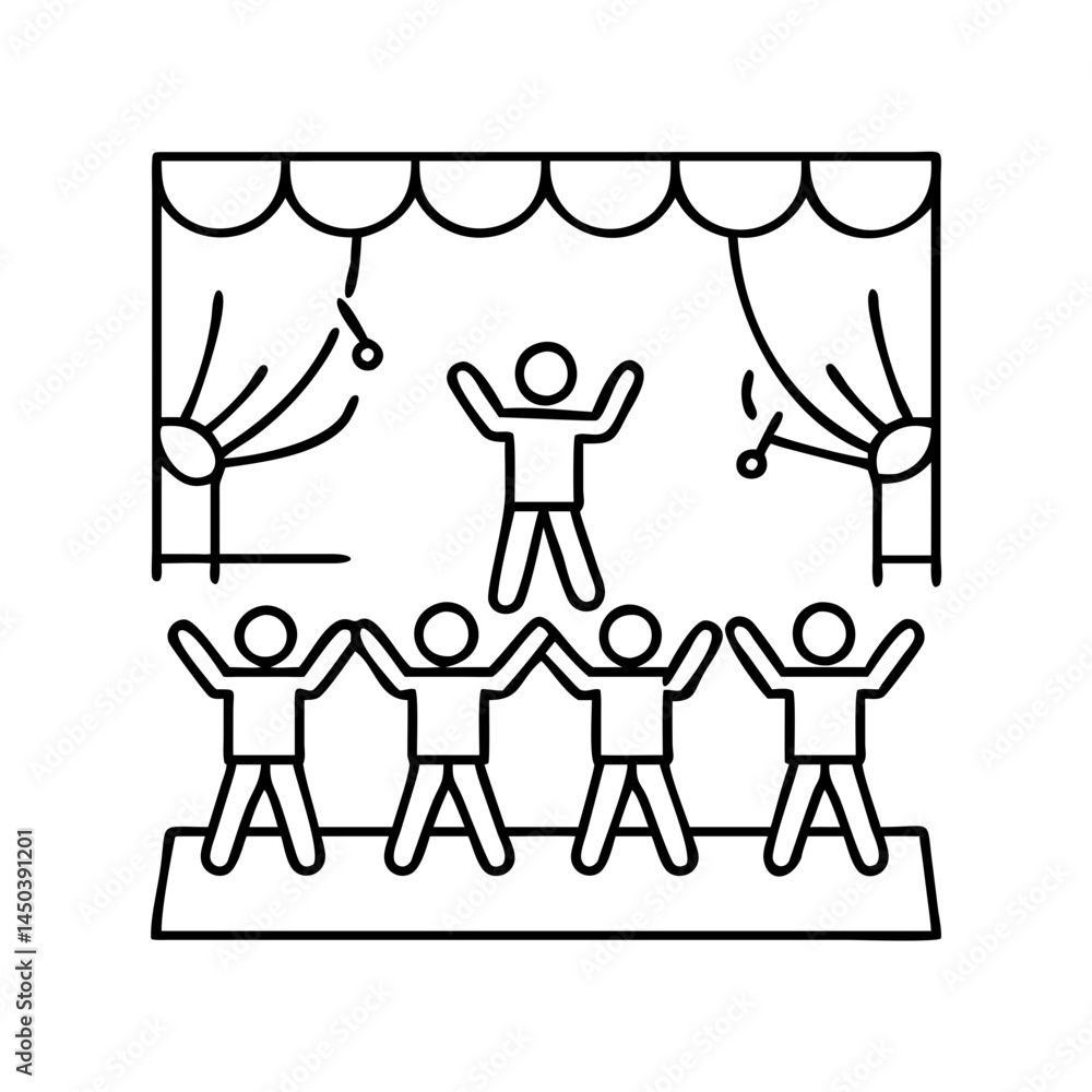 Aufkleber encore performance icon, encore performance line art - simple line art of encore performance, perfec