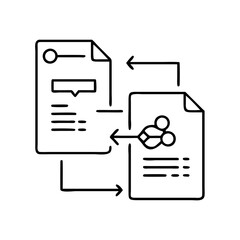 file sharing icon, file sharing line art - simple line art of file sharing, perfect for file sharing logos and icons