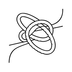 fisherman s knot icon, fisherman s knot line art - simple line art of fisherman s knot, perfect for fisherman s knot logos and icons
