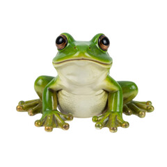 Obraz premium Green Resin Frog Statue Isolated on Transparent Background