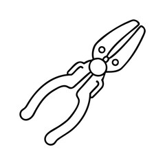fishing pliers icon, fishing pliers line art - simple line art of fishing pliers, perfect for fishing pliers logos and icons
