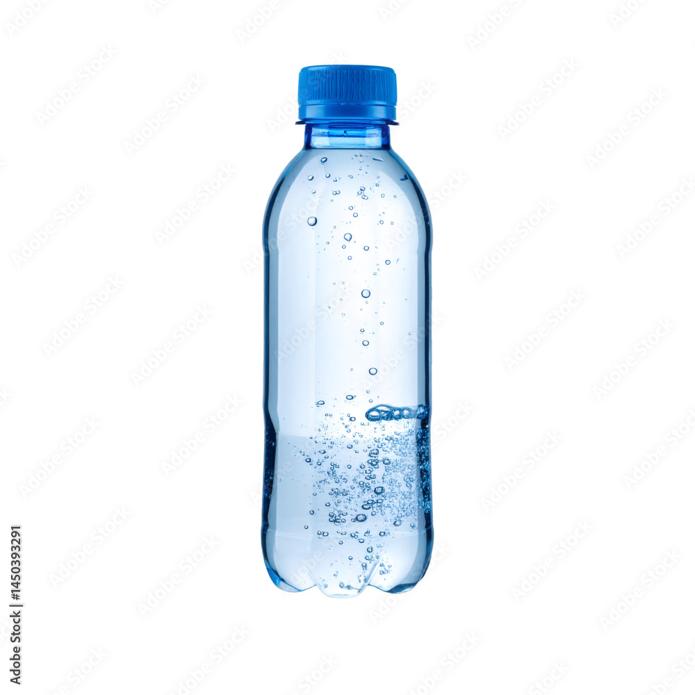 Poster reusable water bottle with clipping path on transparent background