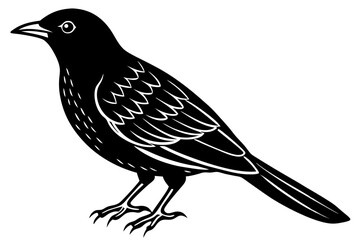 Cute Bird Line Art Vector – Minimalist Bird Illustration, Logo Icon & Clip art on White Background
